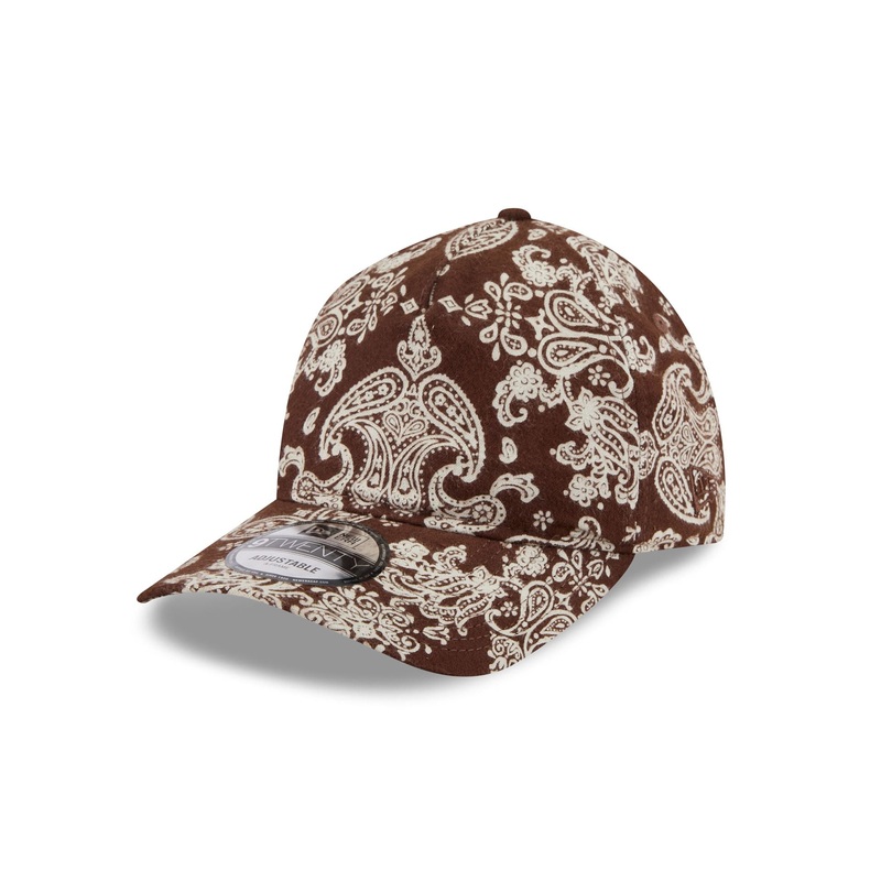 New Era Cap Brown Paisley 9TWENTY A-Frame Strapback Hat One Size