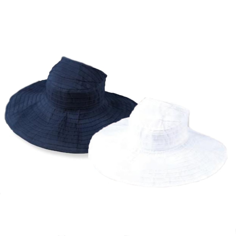 Open Crown Ponytail Roll Up Sun Visor Hat – Jeanne Simmons Hats Navy OS