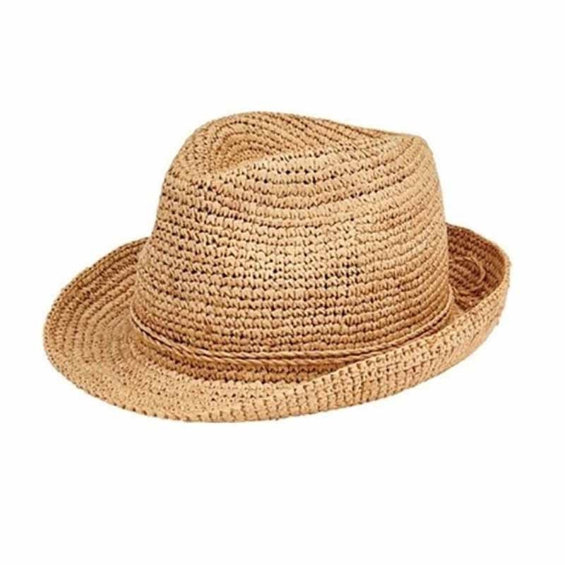 Petite Crocheted Raffia Fedora Hat – San Diego Hat Natural XXS (52 cm)