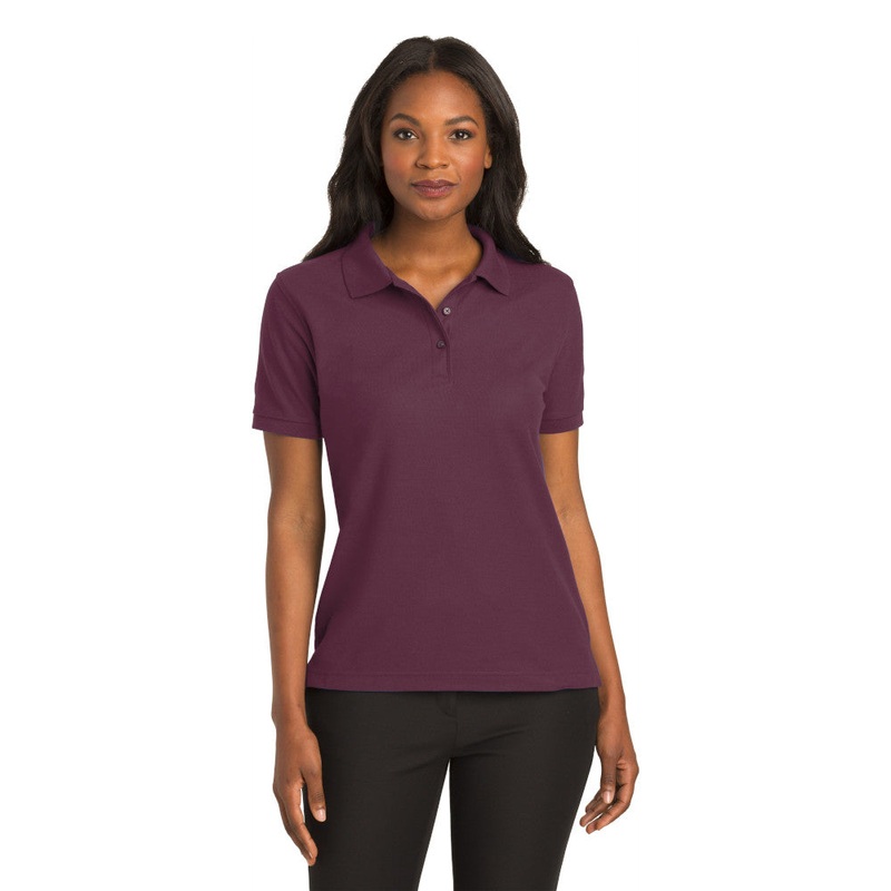 Port Authority L500 Ladies Silk Touch Polo – Maroon Maroon XS
