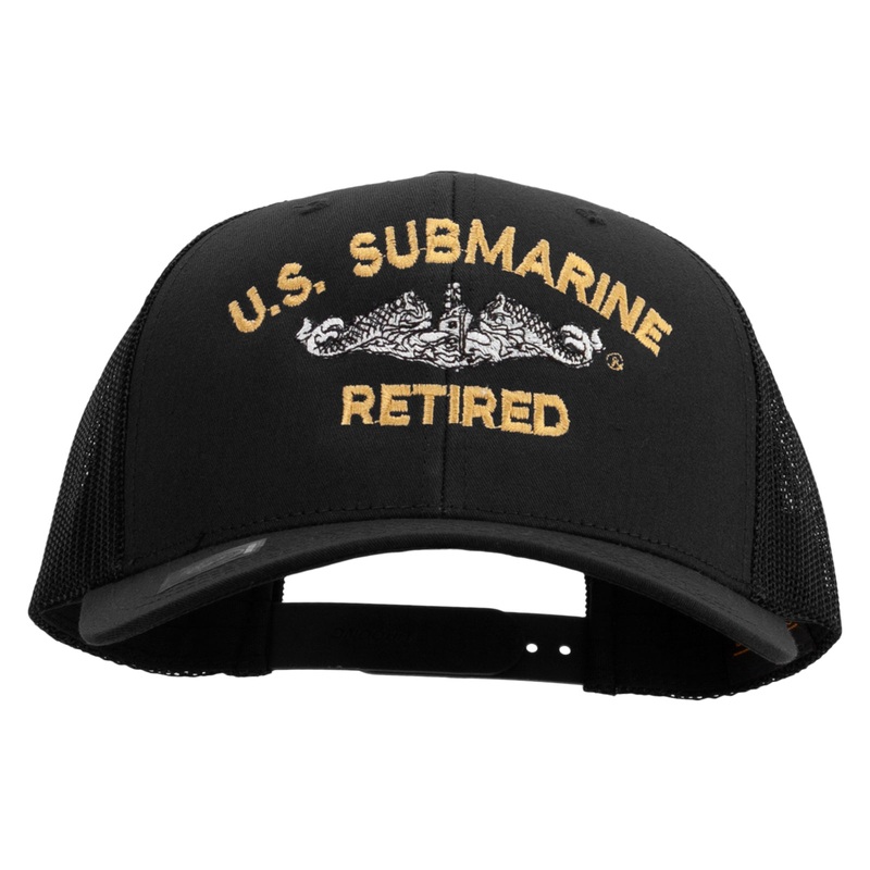 US Submarine Retired Embroidered Retro Trucker Cap Black One Size