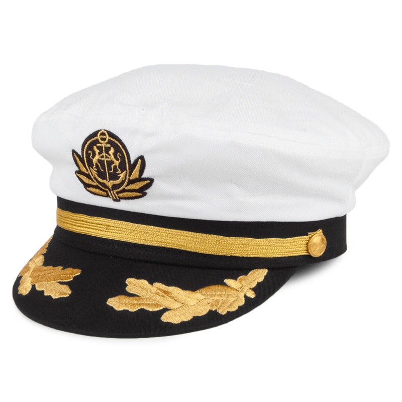 Village Hats Yacht Captain’s Hat – White Adjustable