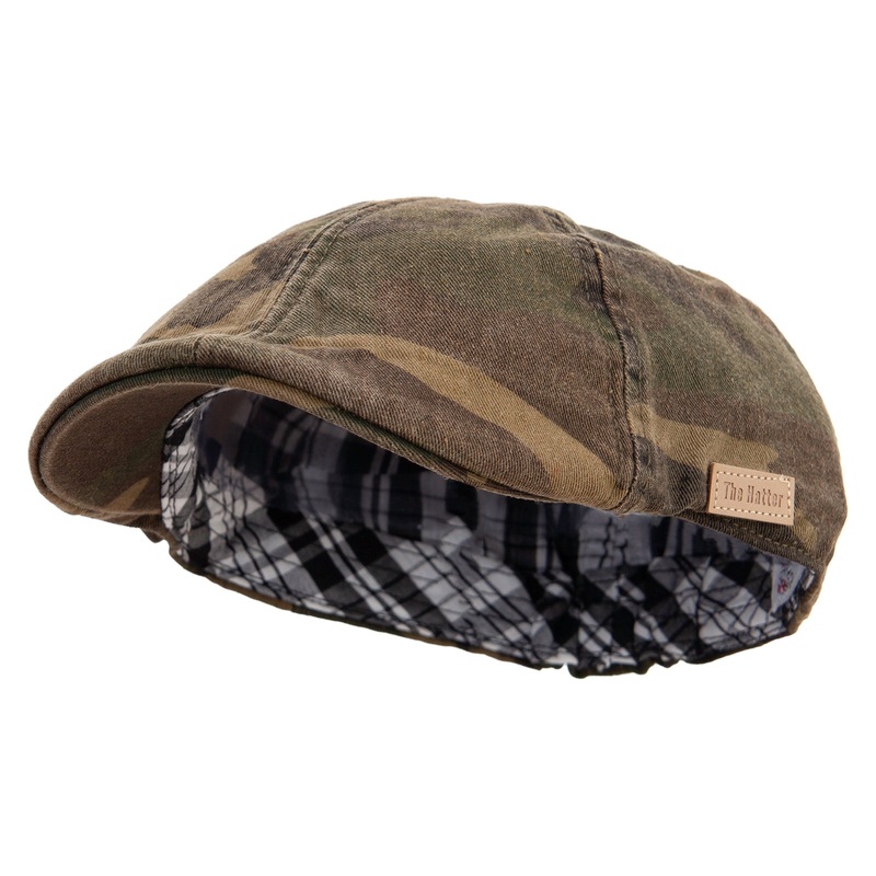 Washed Camo Ivy Cap with Elastic Band Green Camo One Size
