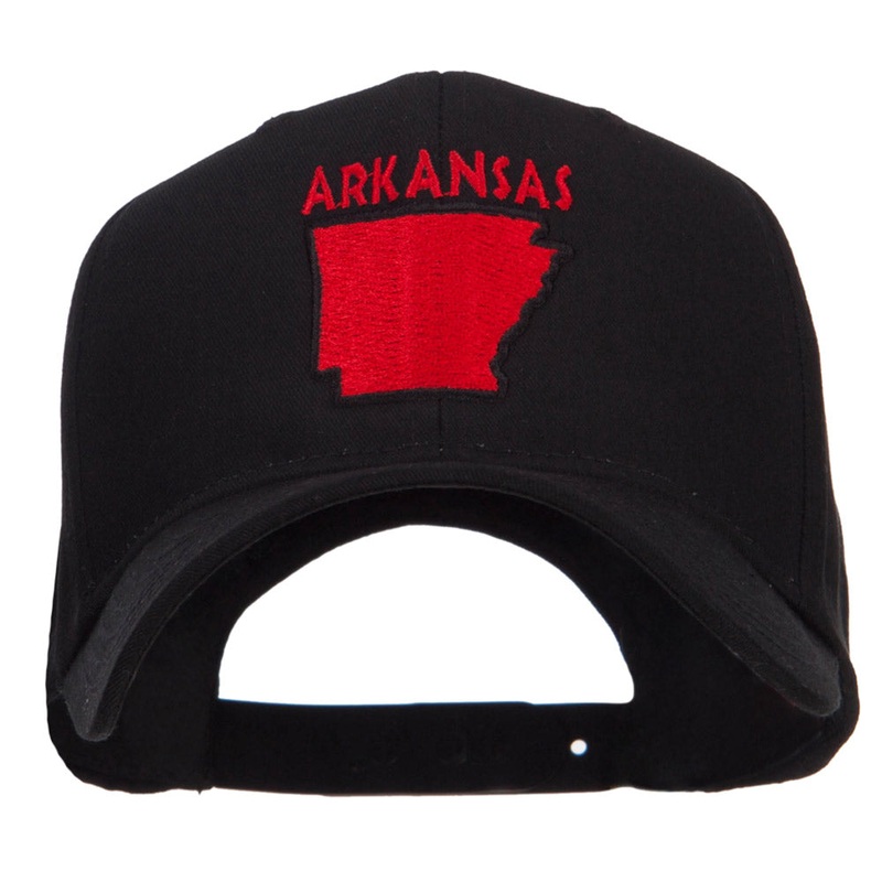 Arkansas State Map Embroidered Cap Black One Size