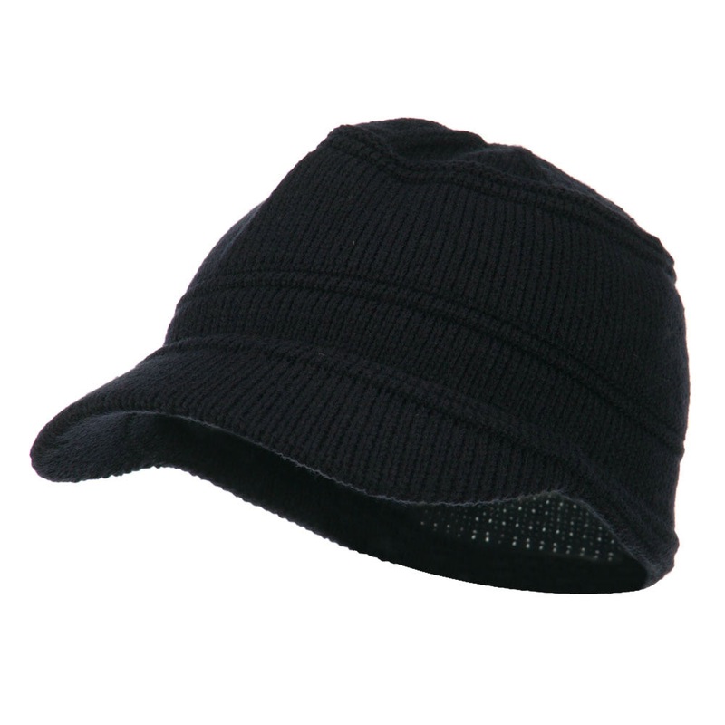 Army Cadet Style Beanie Cap Navy One Size