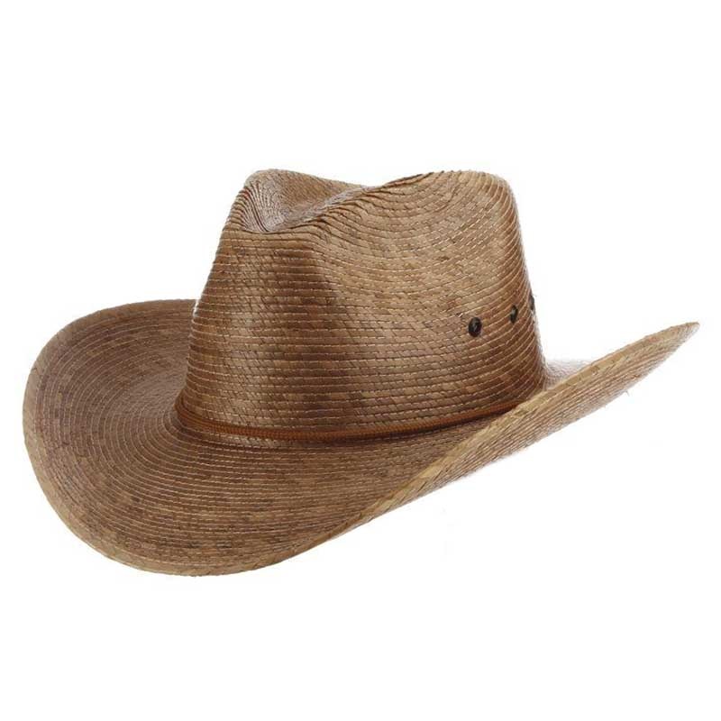 Braided Palm Leaf Outback Hat – Dorfman Hats Burnt Palm L/XL (59.5 cm)