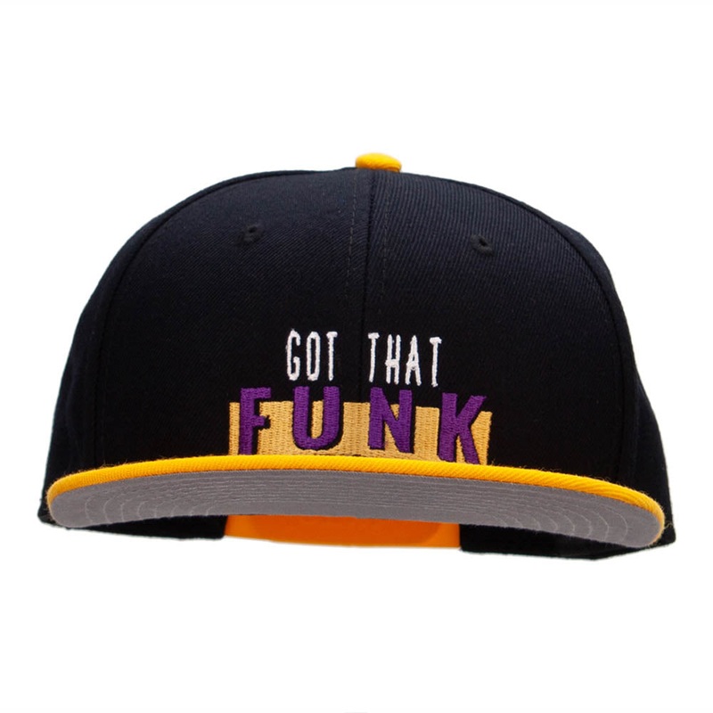 Got That Funk Embroidered Wool Blend Pro Style Snapback Gold Black One Size