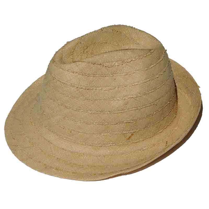 Madagascar Frayed Braid Natural Raffia Fedora Hats Natural