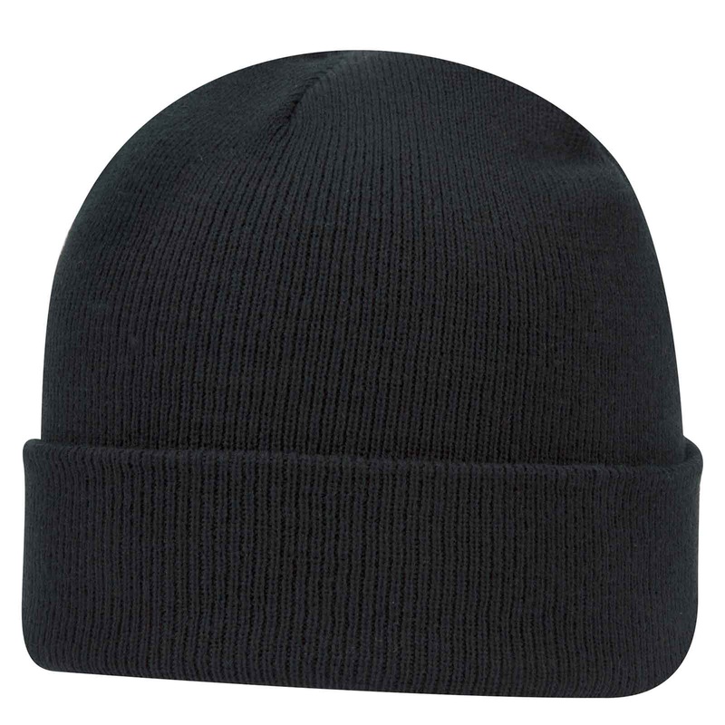 OTTO CAP 12 inch Classic Knit Beanie w/ Cuff – 82-404 Black