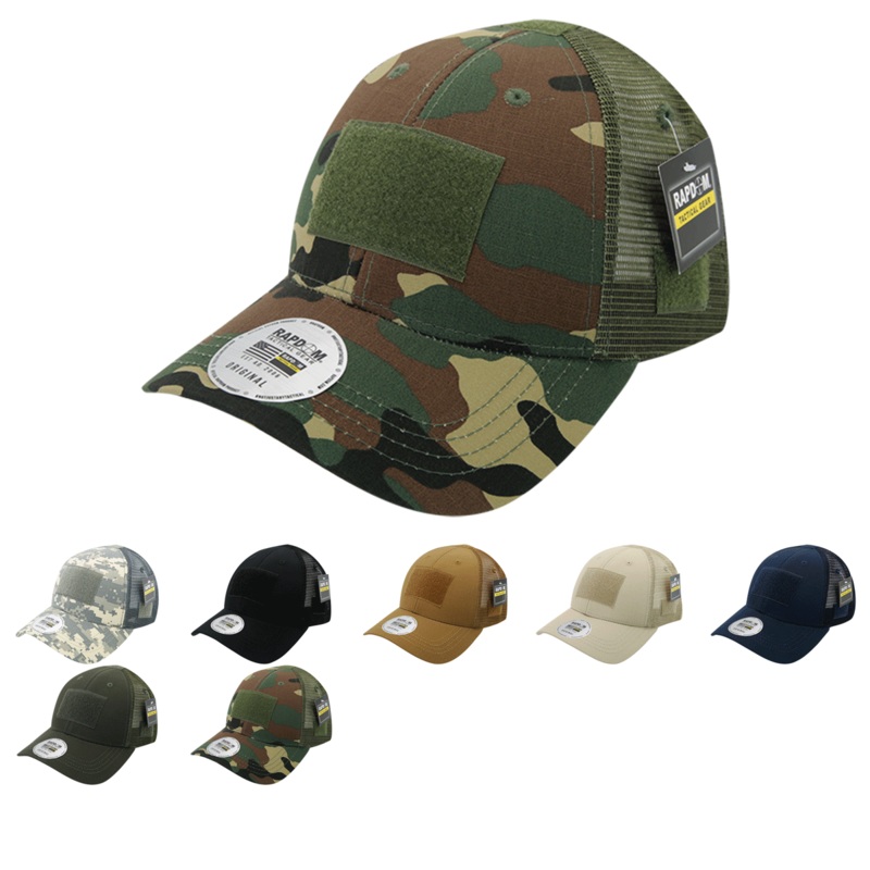 Ripstop Tactical Operator Hat Trucker Mesh Cap Patch Military Army – Rapdom T111 ACU Camo