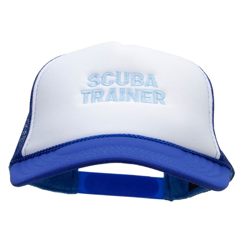 Scuba Trainer Embroidered Foam Panel Mesh Snapback Royal White One Size