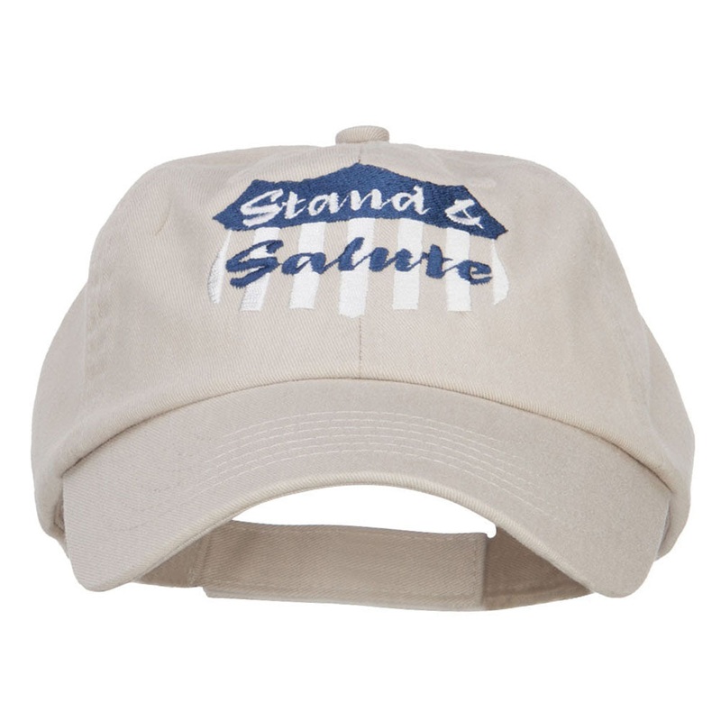 Stand Salute Embroidered Pet Spun Cap Stone One Size