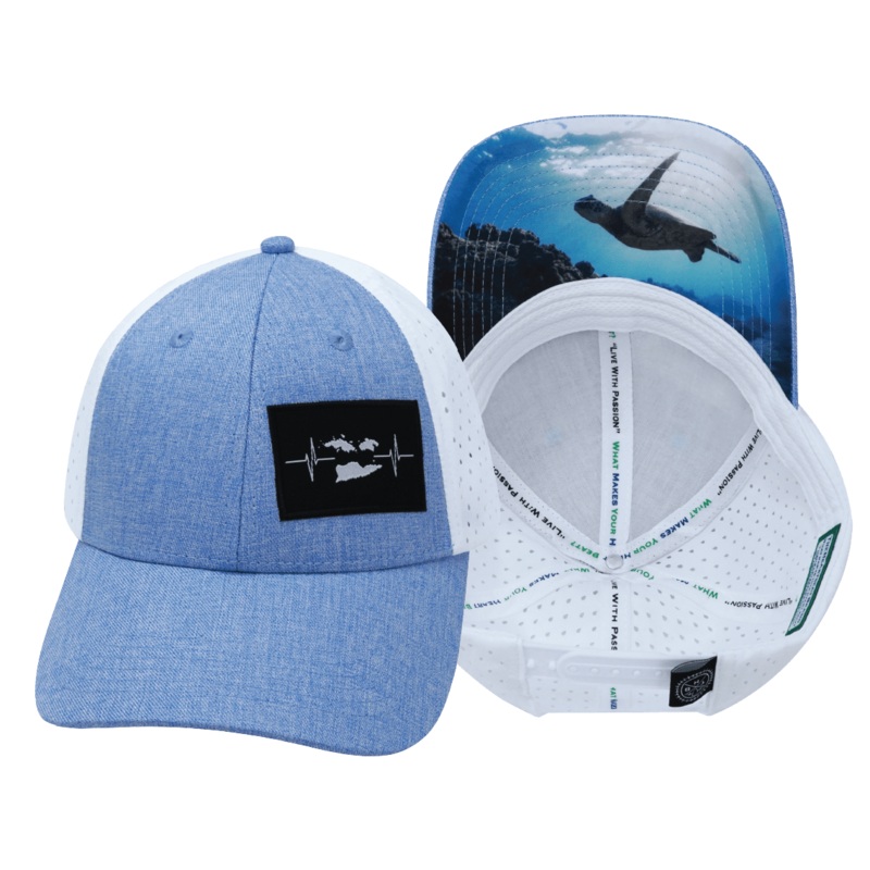 Virgin Islands Hat – Low Profile – Light Blue / White – Laser Mesh
