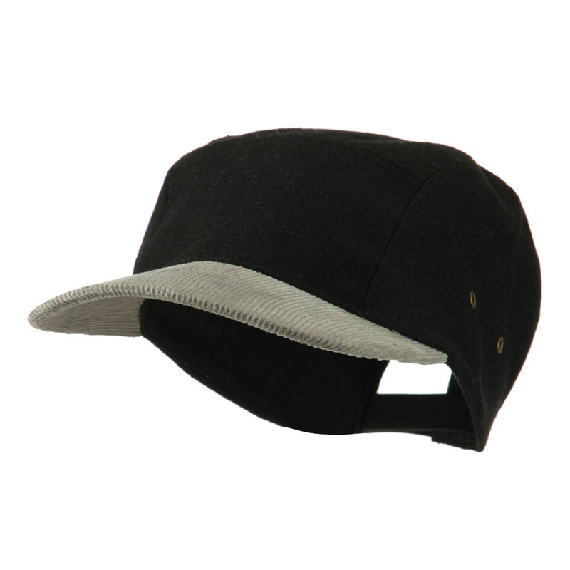 Adjustable 4 Panel Baseball Cap Black One Size