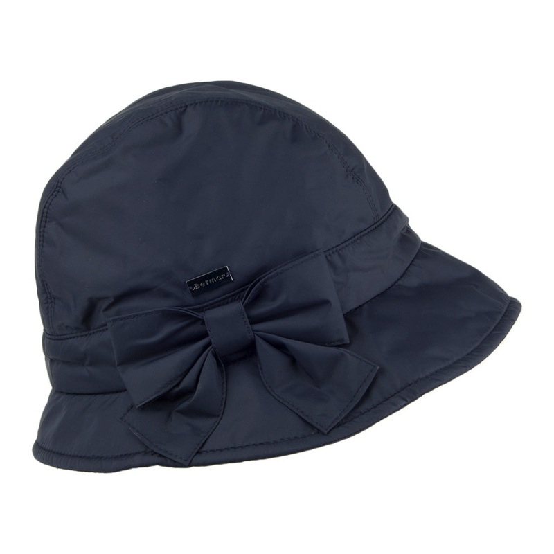 Betmar Hats Maggie Water Repellent Packable Cloche – Navy Blue 1-Size