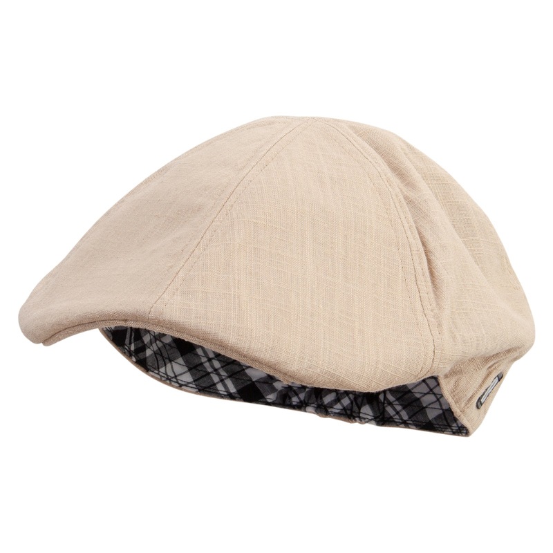 Big Size Linen Mixed Duck Bill Ivy Cap Khaki XL-2XL