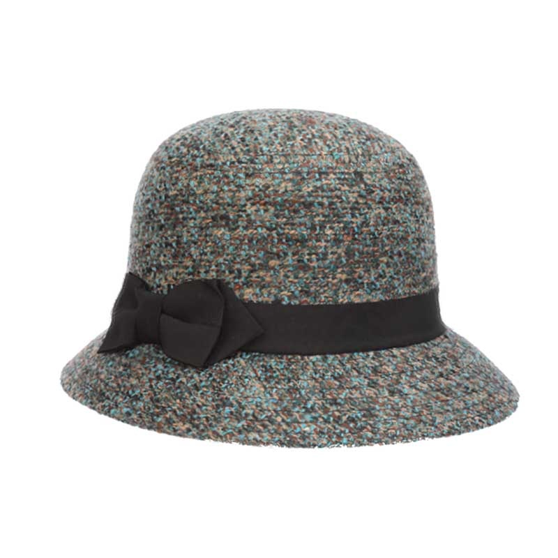 Boucle Cloche with Dimensional Brim – Dorfman Pacific Teal Medium (57 cm)