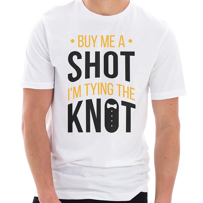 Buy Me A Shot Graphic Design Ring Spun Combed Cotton Short Sleeve Deluxe Jersey T-Shirt White XS