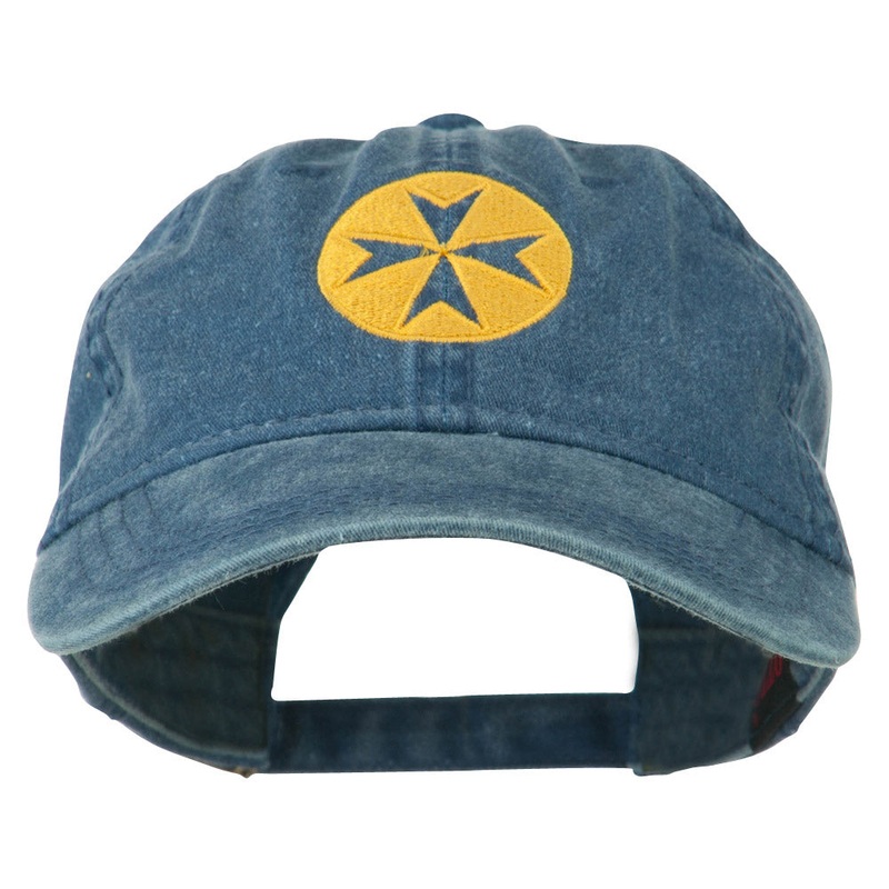 Circle Cross Design Embroidered Cap Navy One Size