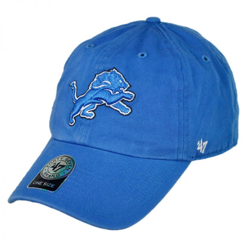Detroit Lions NFL Clean Up Strapback Baseball Cap Dad Hat BLUE RASPBERRY ADJUSTABLE