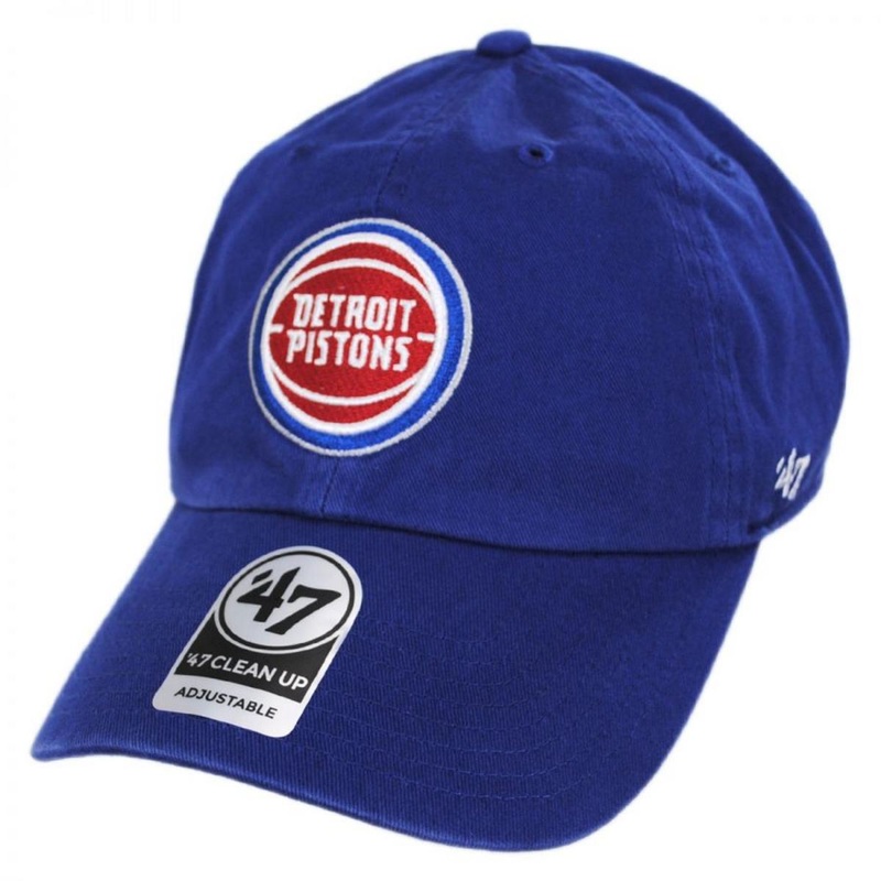 Detroit Pistons NBA Clean Up Strapback Baseball Cap Dad Hat ROYAL ADJUSTABLE