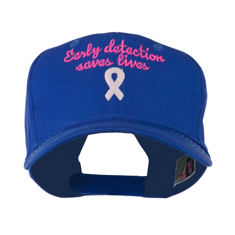 Early Detection Saves Lives Embroidered Cap Royal One Size