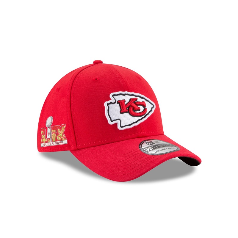 Kansas City Chiefs Super Bowl LIX Participation Side Patch 39THIRTY Stretch Fit Hat S/M