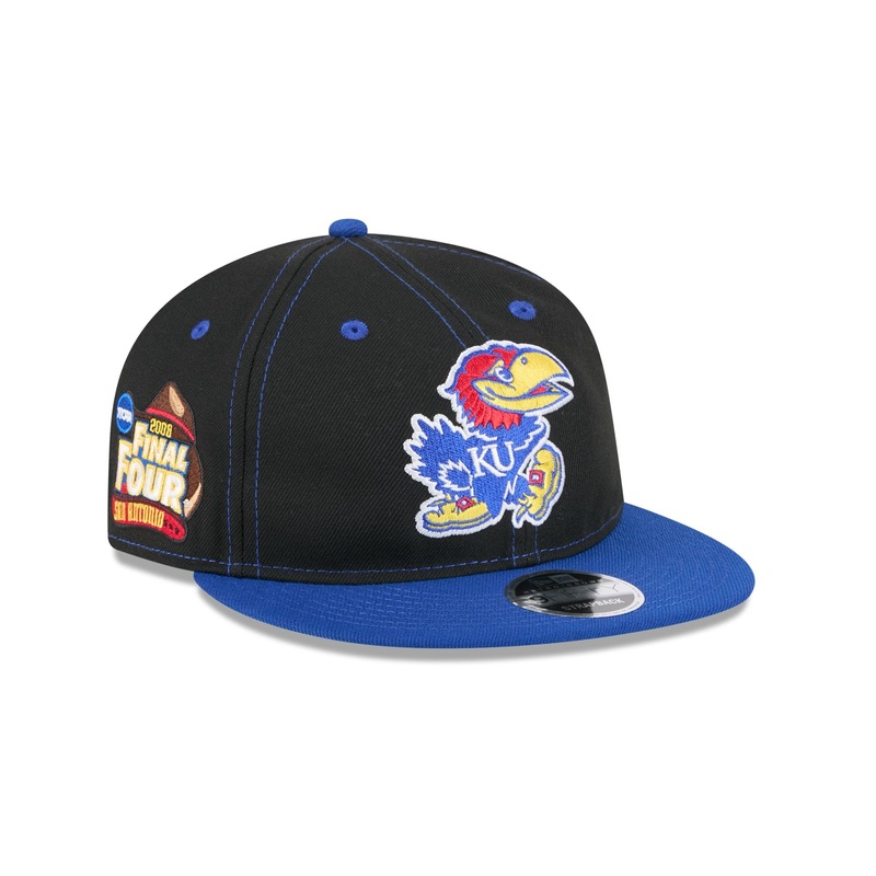 Kansas Jayhawks Tournament Side Patch Retro Crown 9FIFTY Strapback Hat One Size