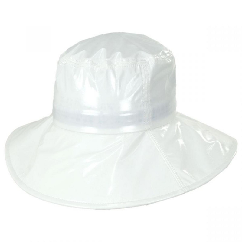 Peta Vinyl Rain Bucket Hat WHITE ONE SIZE FITS MOST