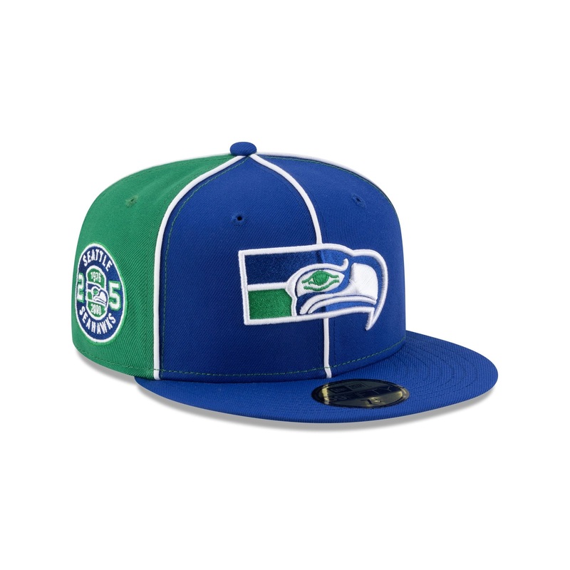 Seattle Seahawks Two-Tone Pinwheel 59FIFTY Fitted Hat 7