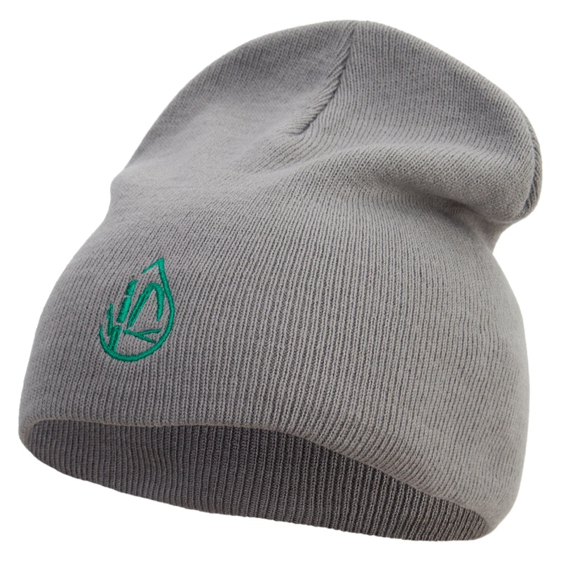 Sugar Cane Field Icon Embroidered 8 inch Acrylic Short beanie Grey One Size