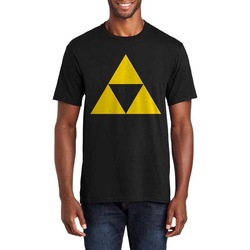Triforce Zelda Graphic Men’s Premium  Crew Neck Tee Shirt Jet Black S