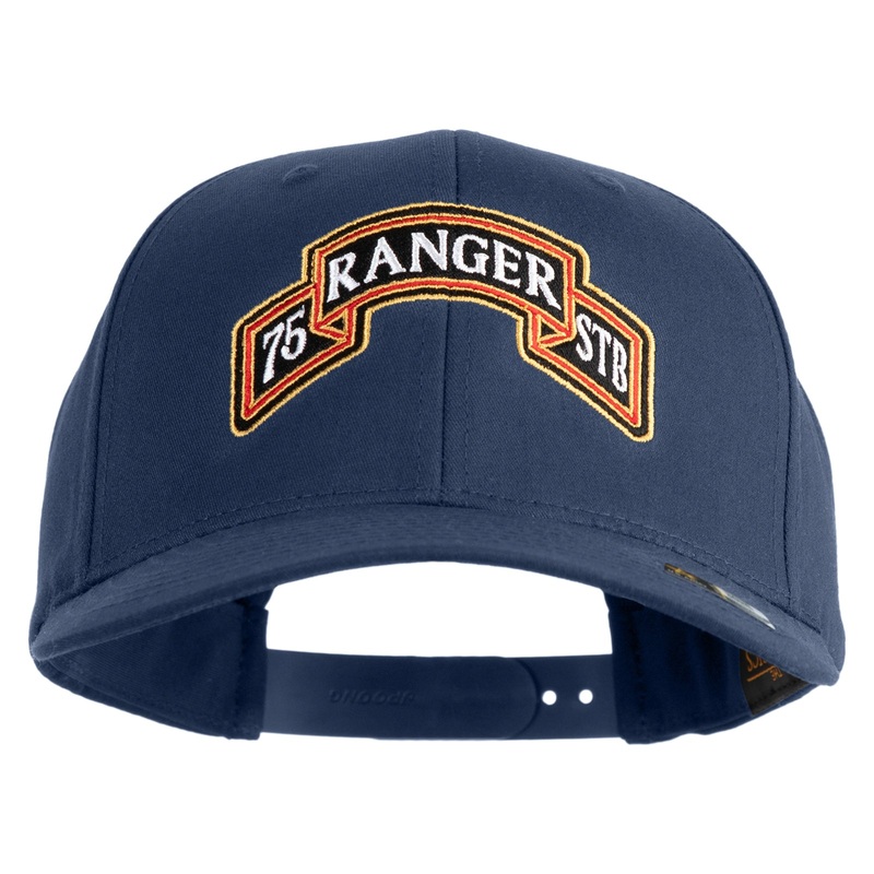 U.S. Army 75th Ranger Special Troops Battalion Embroidered Retro Cotton Blend Snapback Cap Navy One Size