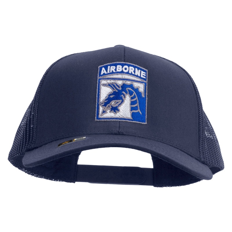 18th Airborne Corps Embroidered Solid Cotton Twill Mesh Prostyle Cap Navy One Size