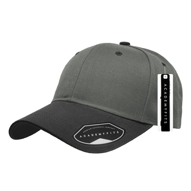 Academy Fits Two Tone Baseball Cap 1011T Charcoal/Black