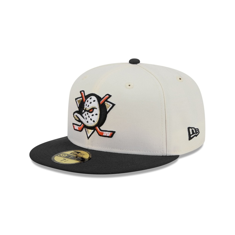 Anaheim Ducks Chrome White 59FIFTY Fitted Hat 7