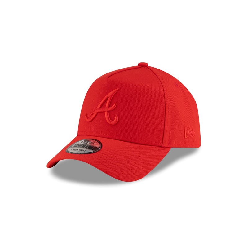 Atlanta Braves Front Door Red 9FORTY A-Frame Snapback Hat One Size