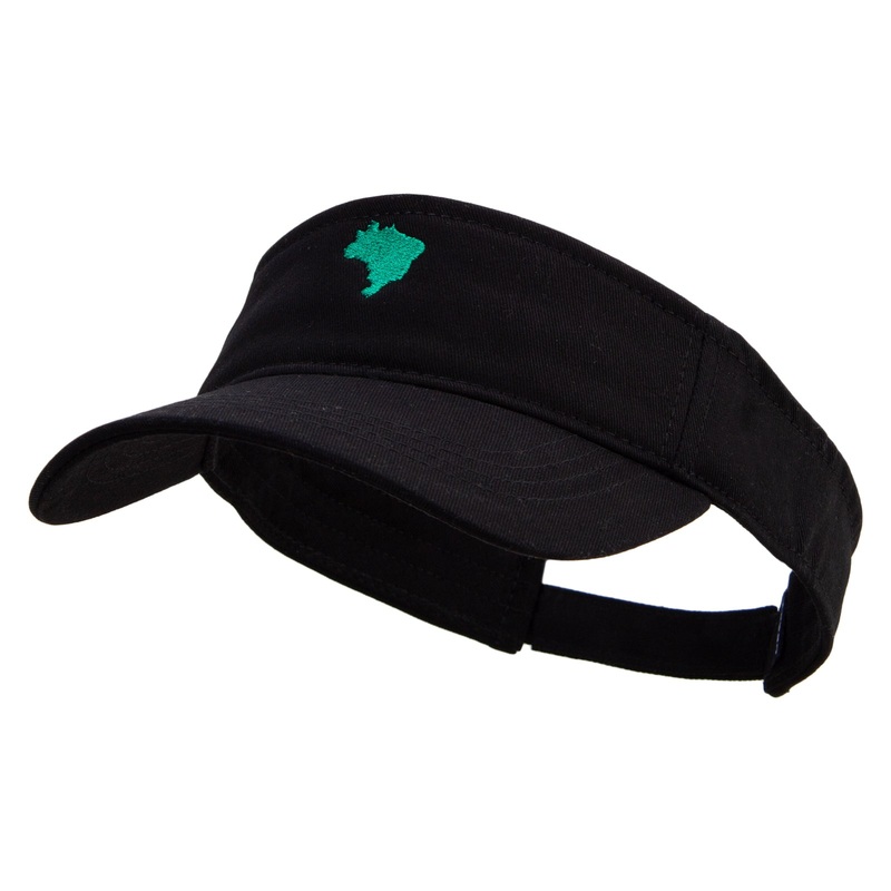 Brazil Map Logo Embroidered Brushed Sports Visor Black One Size