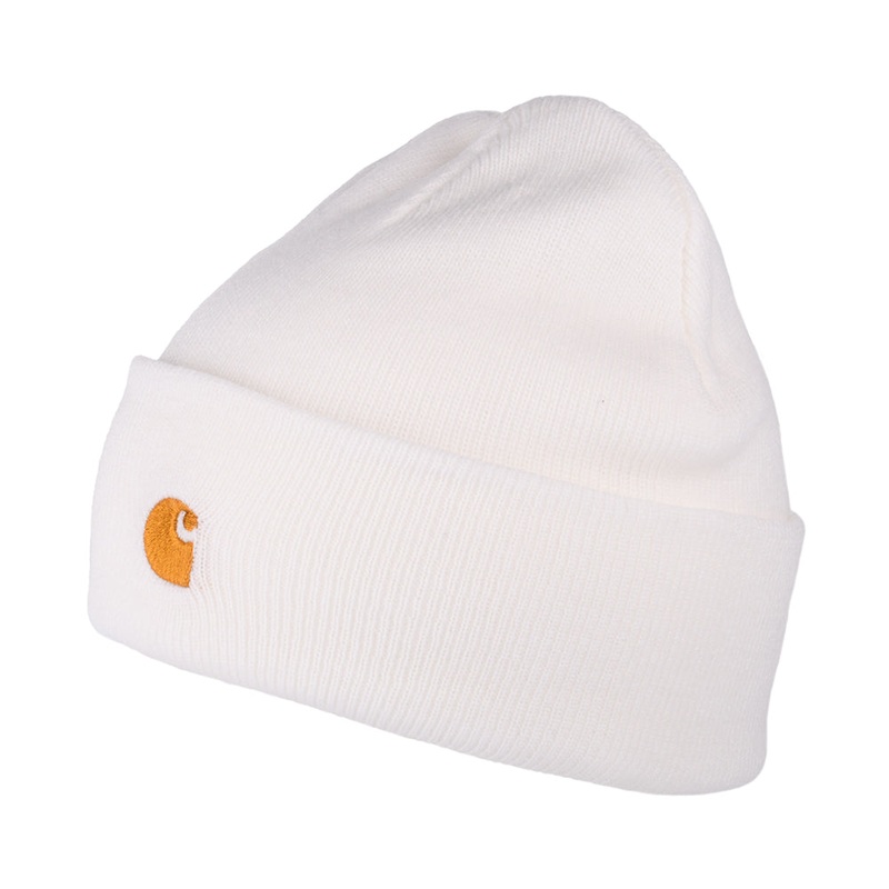 Carhartt WIP Hats Chase Cuffed Beanie Hat – White 1-Size