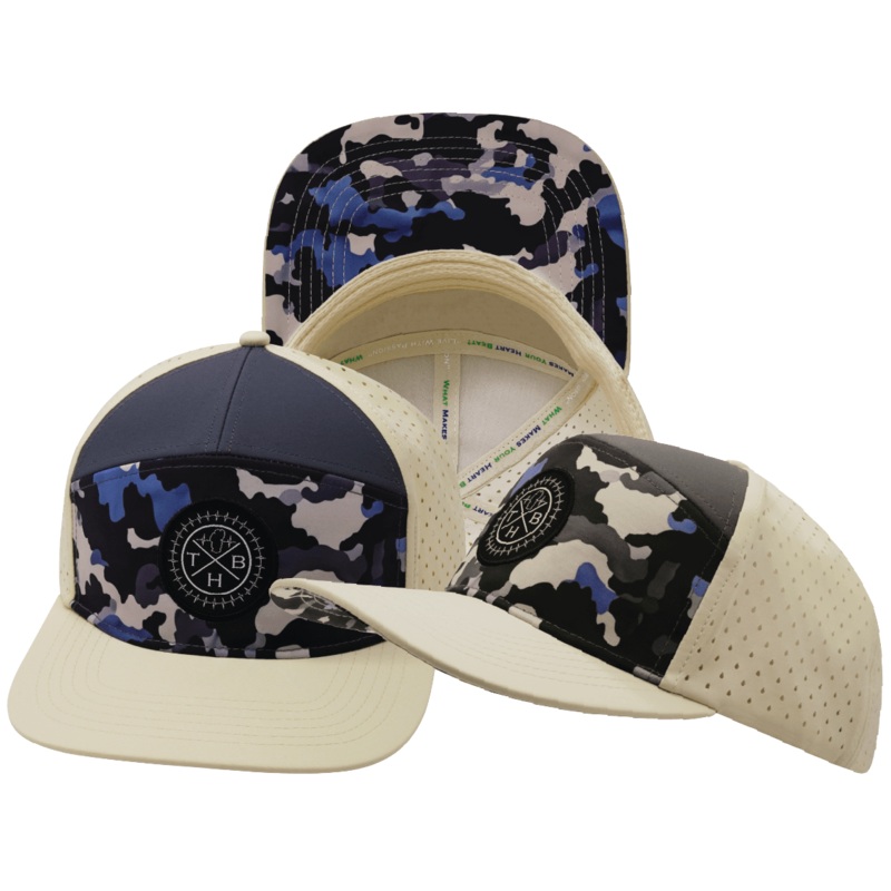 Color Vibes Hat – Flat Bill – Dusk Camo – Cream / Charcoal – Laser Mesh