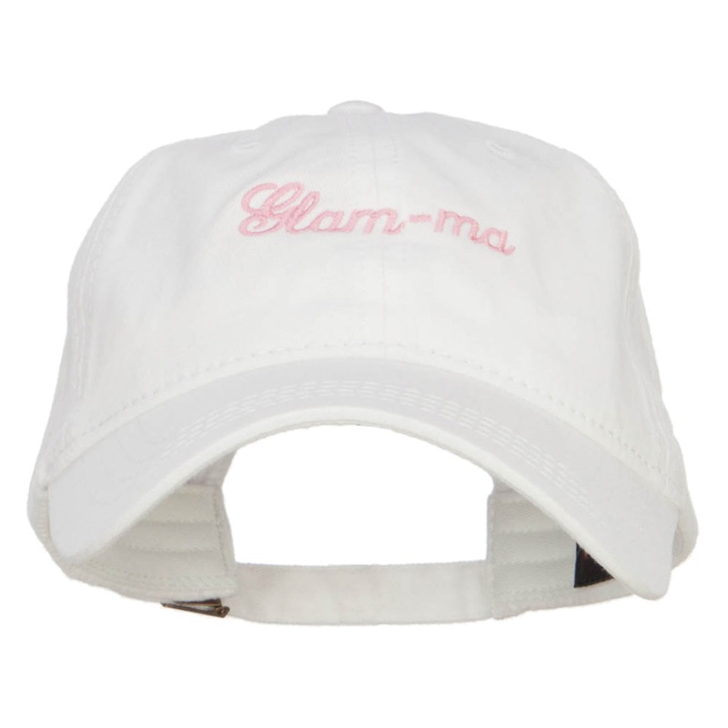 Glam Ma Embroidered Washed Cap White One Size