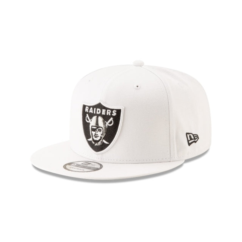 Las Vegas Raiders Basic White 9FIFTY Snapback Hat One Size