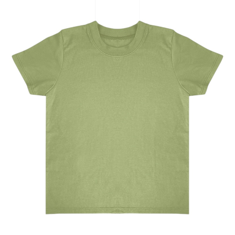 Royal Apparel 5068ORG Toddler Organic Cotton Short Sleeve Tee with Coverstitch Neck Made in USA Avocado S