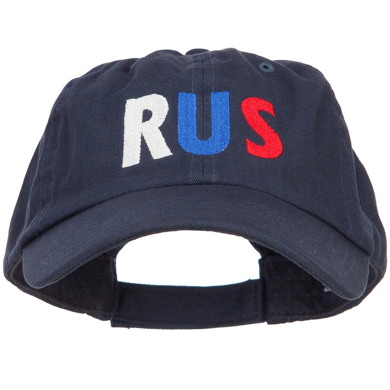 Russia RUS Flag Embroidered Low Profile Cap Navy One Size