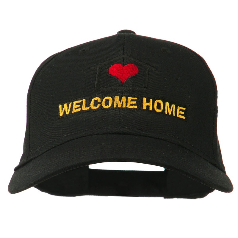 Welcome Home Embroidered Cotton Twill Cap Black One Size