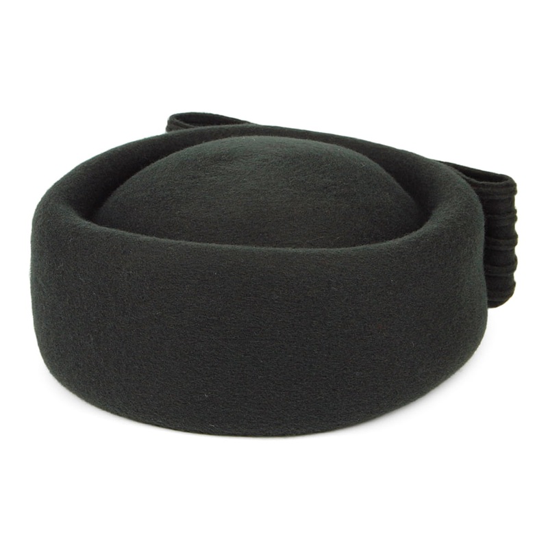 Whiteley Hats Jackie O Loop Bow Wool Pillbox Hat – Forest 1-Size