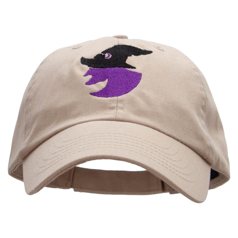 Witch Silhouette Low Profile Pet Spun Washed Cap Khaki One Size