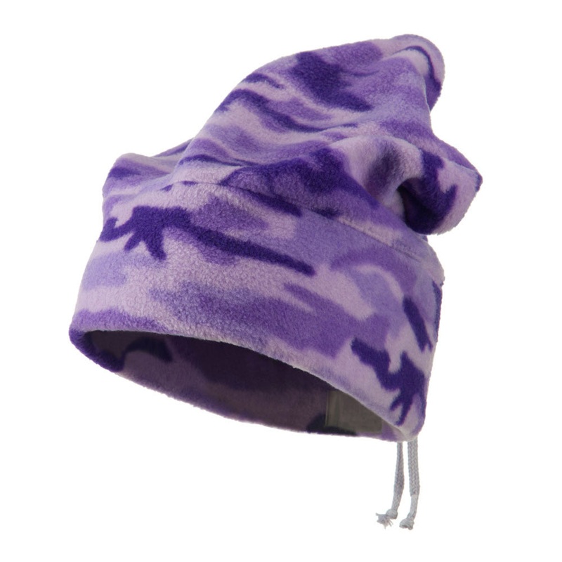 Camo Fleece Adjustable Hat Blue One Size