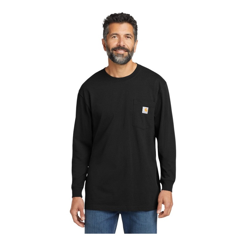 Carhartt CTK126 Workwear Pocket Long Sleeve T-Shirt Black S