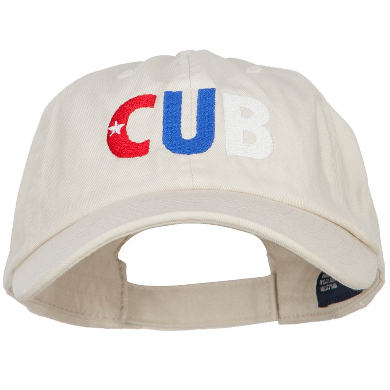 Cuba CUB Flag Embroidered Low Profile Cap Putty One Size